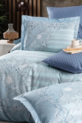 Heritage Dijital Ranforce Çift Kişilik Nevresim Takımı Mirage Turkuaz