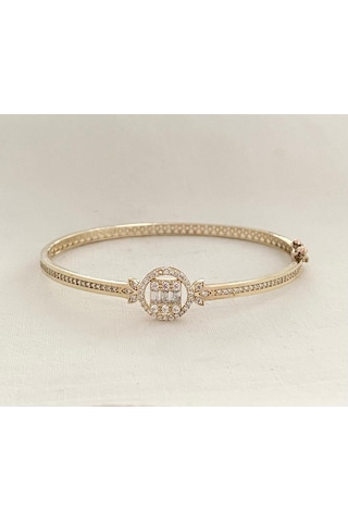 8 Ayar Altın Baget Kelepçe - Byd889 Yeşil