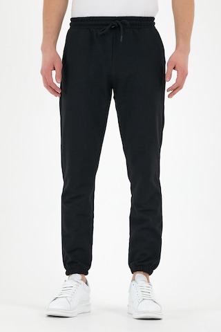 Erkek Eşofman Altı Etiketli Arka Ve Yan Cepli Regular Fit Lastik Paça 001 Siyah