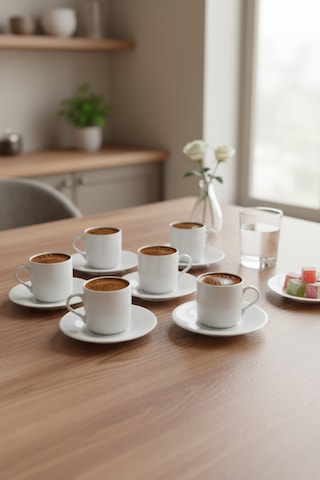 Bernardo Hermes 6 Kişilik Fincan Takımı Beyaz