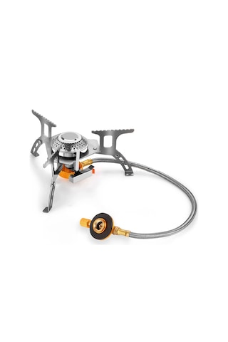 Hombey Taşınabilir Mini Kamp Gaz Sobası - Çelik Yapı, Hafif Ve İçinçaz Bağlama Gereci Gümüş