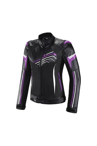 Ebakbak Motosiklet Kadın Montu 4 Mevsim Maxdura 600-d Dayanıklı Kumaş Ve Deri Women Motor Mont Purple