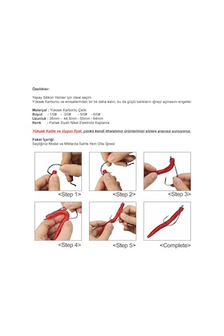 MSO Yüksek Karbonlu Olta Balık Sahte Silikon Yem İğne