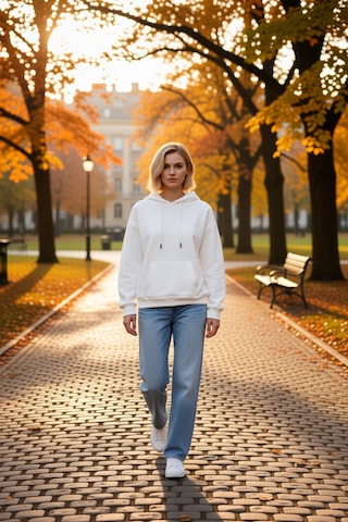 Benerly Kadın Kapüşonlu Düşük Kol Oversize Sweatshirt Fonksiyonel Dayanık Ekru