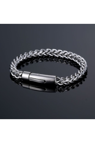 Chavin Zincir 6 Mm. Gri Paslanmaz Çelik Erkek Bileklik Eu03by