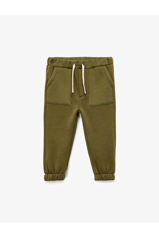 Koton Beli Bağcıklı Cep Detaylı Şardonlu Jogger Eşofman Altı Haki 6wmb40116tk Haki