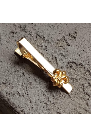 Fleur De Lis Figürlü Kravat İğnesi Altın