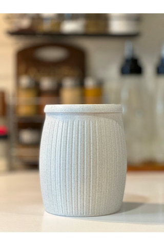 Marsel Dizayn Çöp Kutusu V3 Masaüstü - Mutfak - Banyo - Açılır Kapanır - Mermer Beyaz - 15cm Mermer