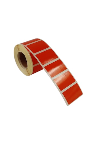 Renkli Zemin Baskılı Kuşe Rulo Etiket 50mm X 30mm 1000 Adet