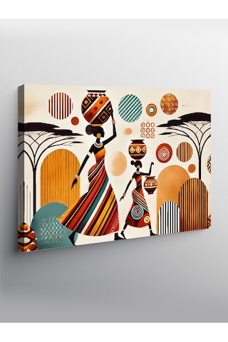 Kanvas Tablo Retro Afrikalı Kadın Tasarımı 50cmx70cm