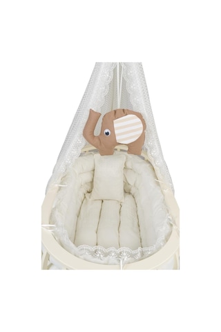 Tommybaby Sepet Beşik Ahşap Beşik Uyku Setli Doğal Ahşap Beşik Bambu00