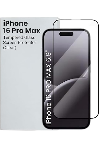 Apple Uyumlu iPhone 16 Pro Max İle Ekranı Tam Kaplayan Eks Temperli Kırılmaz Cam Ekran Koruyucu