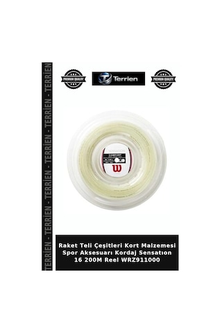 Premium Kordaj Sensatıon 16 200m Reel Wrz911000 Raket Teli Çeşitleri Kort Aksesuarı Tenis Ürünü