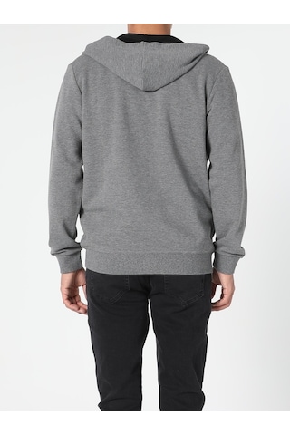 Colin's Regular Fit Fermuarlı Kapüşonlu Erkek Gri Sweatshirt CL1045425_Q1.V2_MGA