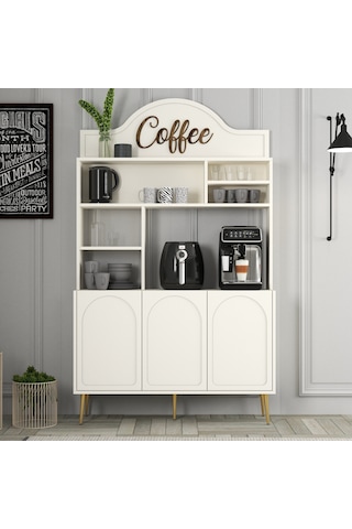 Lyon Kahve Köşesi 120cm - Krem / Altın