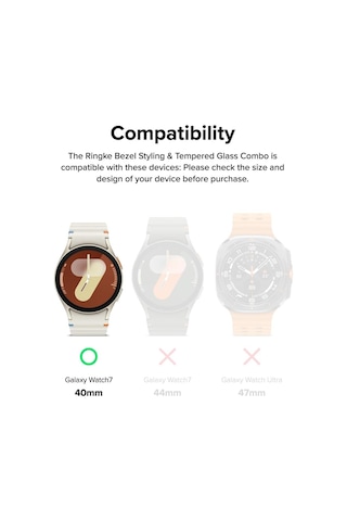 Samsung Galaxy Uyumlu Watch 7 40mm Kolay Uygulama Aparatlı Cam Ekran Koruyucu