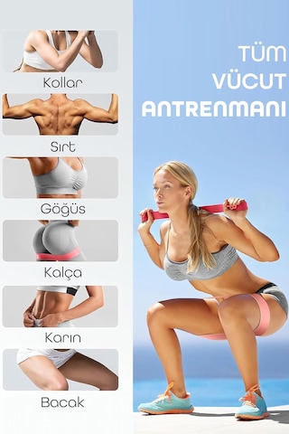 Mega Setler Direnç Bantları + Pilates Bandı Direnç Bandı Barfiks Lastiği Loop Power Band Diğer