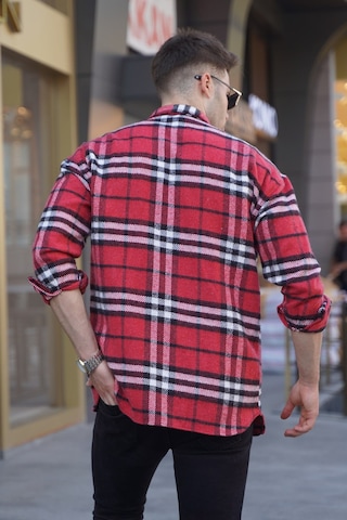 Madmext Kırmızı Regular Fit Oduncu Gömlek 5553