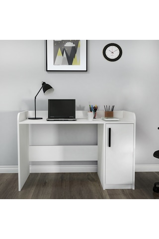 Arnetti Luses Dolaplı Çalışma Bilgisayar Masası Beyaz