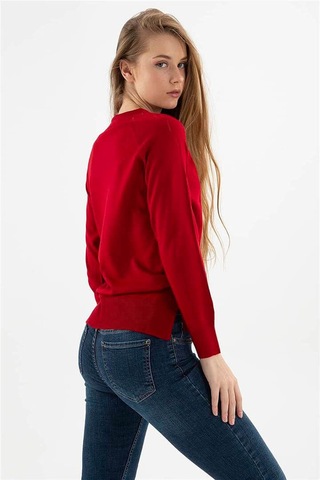 Fashion Friends Kadın Kazak Kırmızı 24k0024k1 25ke21000007 E2117 Kırmızı