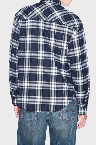 Armani Exchange Ekoseli Oversize Fit Uzun Kollu Gömlek Erkek Gömlek Xm003255 Af27138 Fb529 Lacivert