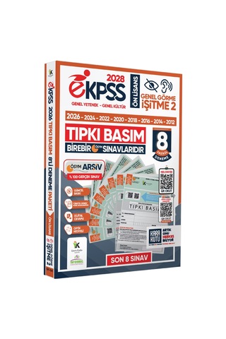 2028 EKPSS Önlisans Genel Görme İşitme-2 ÖSYM Çıkmış Soru Tıpkı Basım 8li Kitapçık TG Deneme Paketi