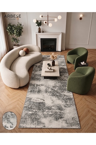 Arbese Premium Halı Yolluk Oturma Odası, Salon halısı , Mutfak, Antre Ve Koridor Halısı Gri Yeni Arbs5bnyn