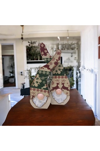 Gnome, Burnuk, Sakallı Kafadar Geyikler Ahşap Dekor