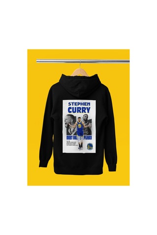 Stil X Stephen Curry Baskılı Kapüşonlu Sweatshırt Siyah-4