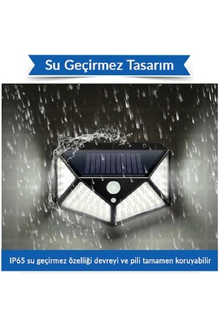 Güneş Enerjili Dış Mekan Solar Duvar Armatürü Beyaz Işık Solar-Beyaz