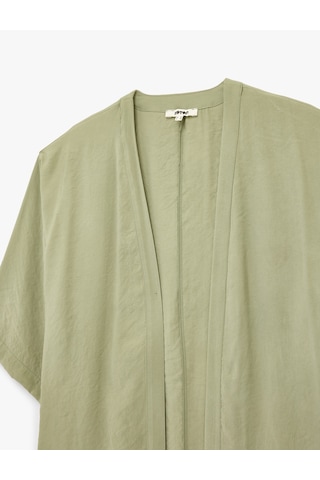 Koton Kısa Geniş Kollu Viskon Kimono Haki 6sak50021pw Haki