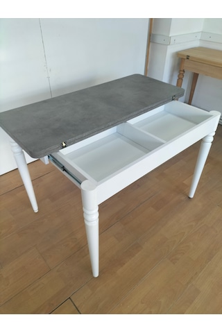110 X 45 Katlanır Masa Gri Mermer