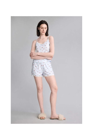 Defacto Regular Fıt Askılı 2li Softshell Açık Mavi Şortlu Pijama Takımı H6376ax26hsbe250 Mavi-be250