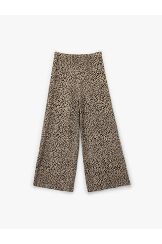 Koton Leopar Desenli Rahat Kesim Viskon Karışımlı Geniş Paça Pijama Altı Kahverengi Desenli 6wlk40013mk Kahverengi Desenli