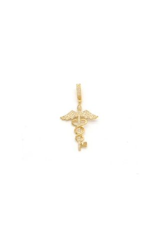 Ajda Charm Çelik Altın Kaplama Kadın Taşlı Melek Model-chr-127 Gold