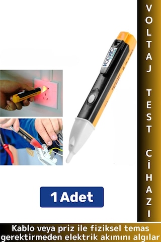 Kompakt Güvenlik Elektrik Kontrol Led Işıklı Hat Tespit Edici Temassız Kablo Priz Voltaj Test Cihazı