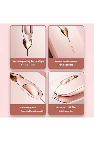 Inphıc Q8 Kablosuz Bluetooth Fare Kadınlar İçin 1600 Dpı Şarj Edilebilir Dilsiz Fare Dizüstü Pc İçin
