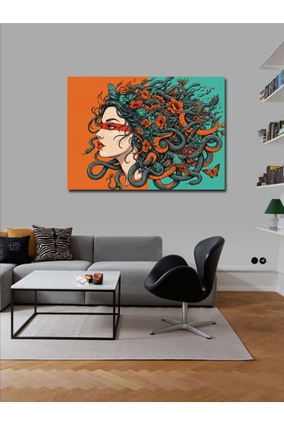 Kanvas Tablo Medusa Kadın Çizimi