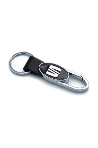Seat Metal Deri Kancalı Anahtarlık Şık Kaliteli Aksesuar Çanta Araba New