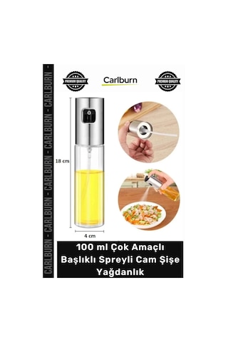 Mutfak Zeytinyağı Sirke Sos Yağdanlık Sprey Başlıklı Şeffaf 100 Ml Çok Amaçlı Spreyli Cam Şişe Diğer