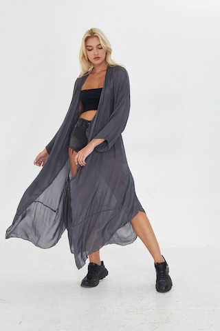 Kutaf Antrasit Ultra Soft Uzun İ Kimono Gri