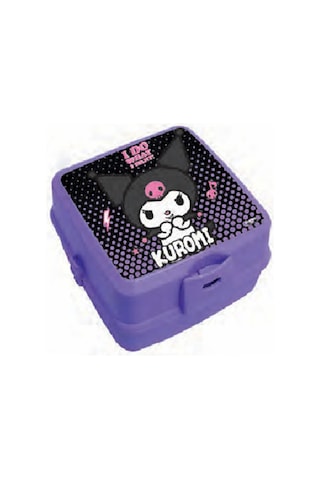 Kuromi İlk Okul Çanta Seti - Orjinal Lisanslı / Mor Siyah - Beslenme + Kutusu + Kalemlik + Suluk Set