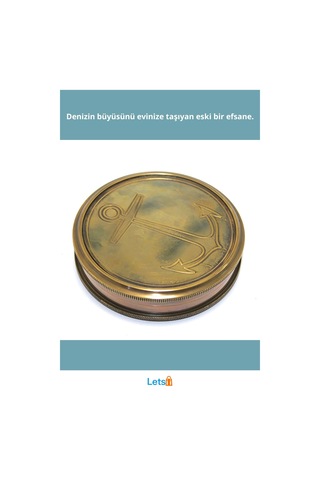 Antika Tarzı Üzeri Çapa İşlemeli Pirinç Kullanışlı Pusula 1 Adet