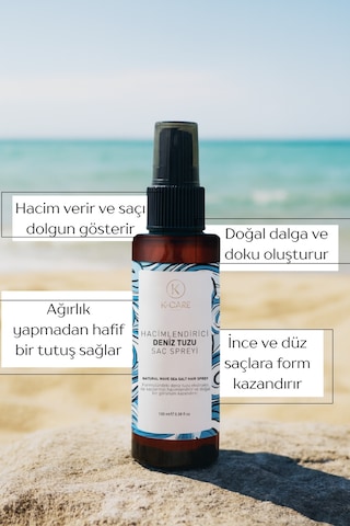 K K-care Cosmetics Doğal Dalga Sağlayan ve Hacim Veren Deniz Tuzu Saç Spreyi 100 ML﻿﻿