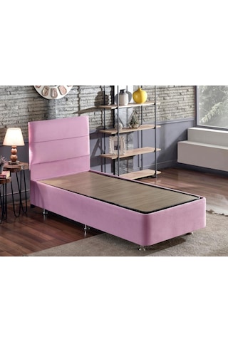 Nironyatak Niron Pinky 100 x 200 CM Tek Kişilik Yatak Seti - Pembe Kumaş Baza, Ba