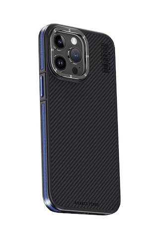 Cosmotex Joko İphone 15 Pro Kılıf Aramid 600d Kevlar Karbon Fiber Magsafe Kapak - Lacivert
