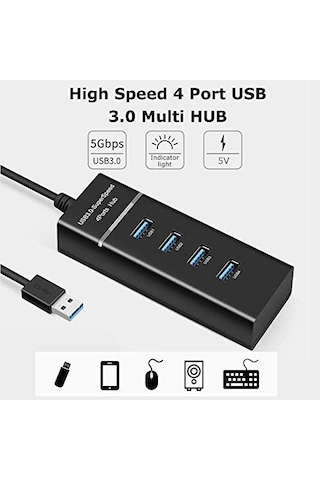 4 Port Usb 3.0 Çoğaltıcı Çoklayıcı Hub Switch Çoklu Cihaz 4360 Acı Kahverengi