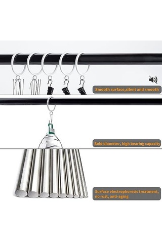 Xindoker 30 Adet Beyaz Metal Perde Çemberi - 3.8 Cm İç Çapı, Çelik Yapı, Farklı Ağırlıktaki Perdeler İçin Dayanıklı