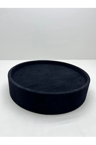 Süet Kumaş Siyah Renk 20x20 Cm Yuvarlak Batırmalı Bileklik Kelepçe Tablası Çok Renkli