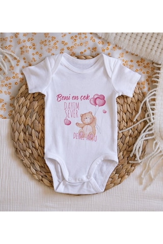 Bitmeyenkartus Bk Kids Isimli Beni En Çok Dayım Sever Tasarımlı Bebek Body Zıbın Çok Renkli